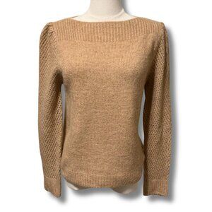 NWT &merci Camel Soft Knit Puff Sleeve Sweater – Size S / Small | Cozy